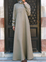 Linen Abaya with Tucks