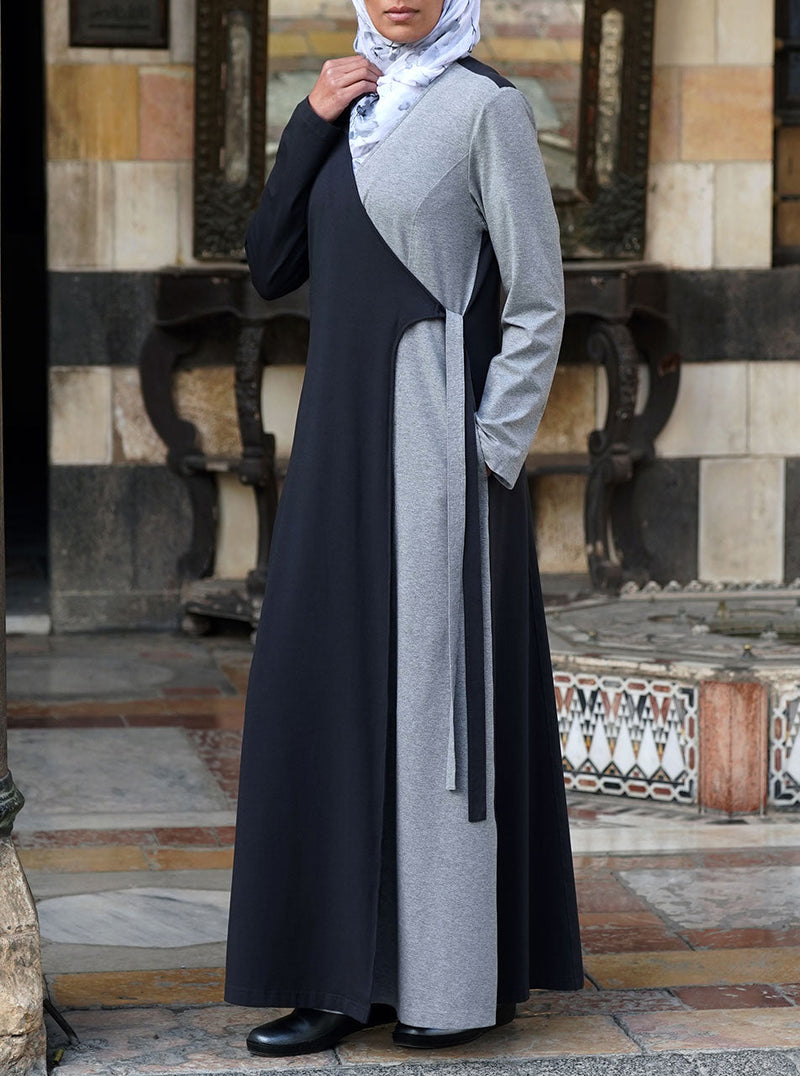 Dual Color Wrap Abaya