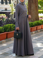 Brushed Cotton Gold Buttoned Abaya