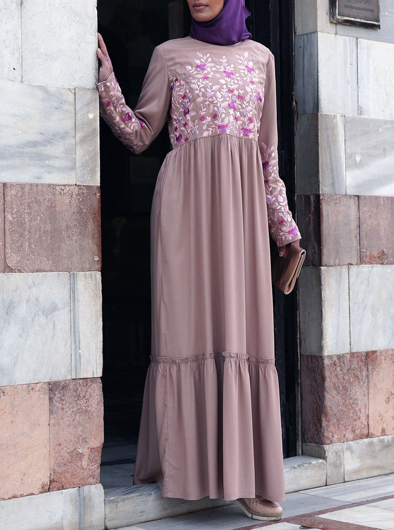 Abaya Gown with Ruffles