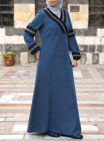 Crossover Lace and Sequin Abaya