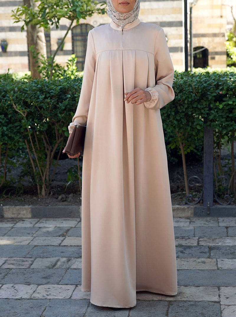 Box Pleated Soft Abaya