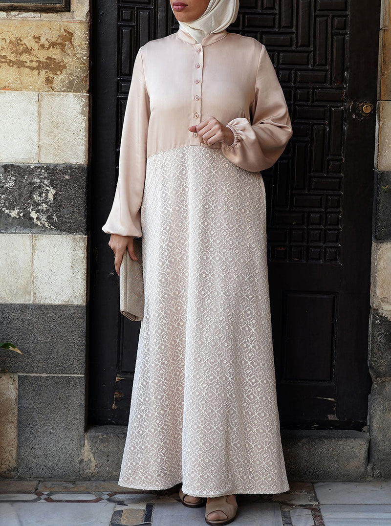 Lace Skirt Overlay Abaya