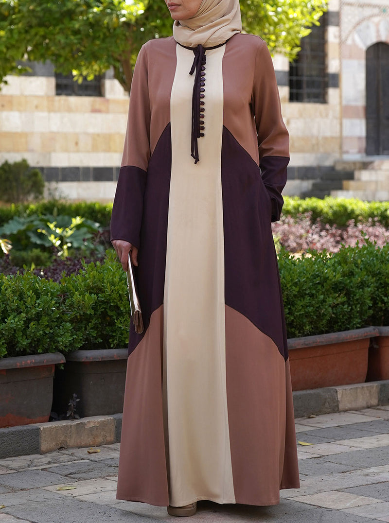 Colorblocked Abaya
