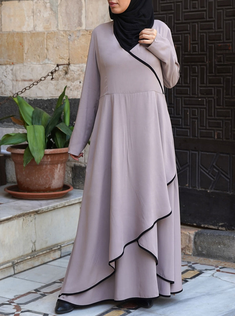 Crossover Layered Abaya