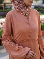 Rayon Abaya with Ruffled Inserts