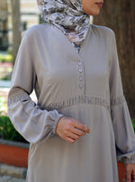 Rayon Abaya with Ruffled Inserts