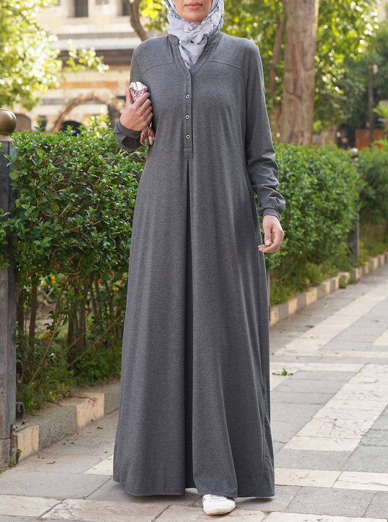 Pleated Back Jersey Abaya