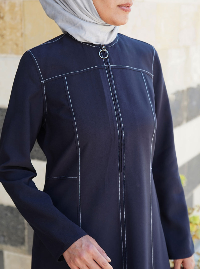 Contrast Edge Stitched Maxi Dress