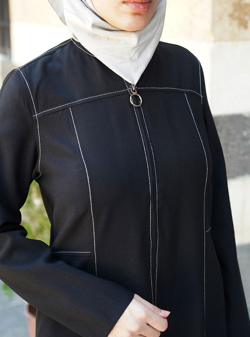 Contrast Edge Stitched Maxi Dress