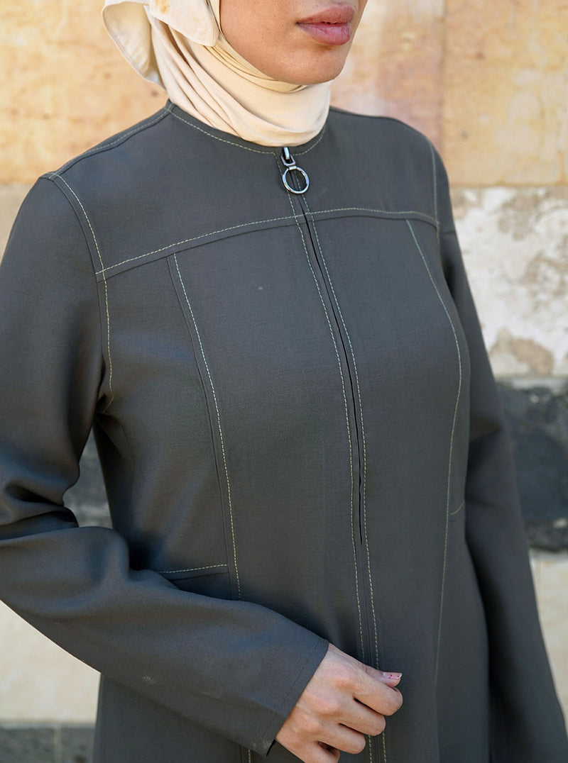 Contrast Edge Stitched Maxi Dress