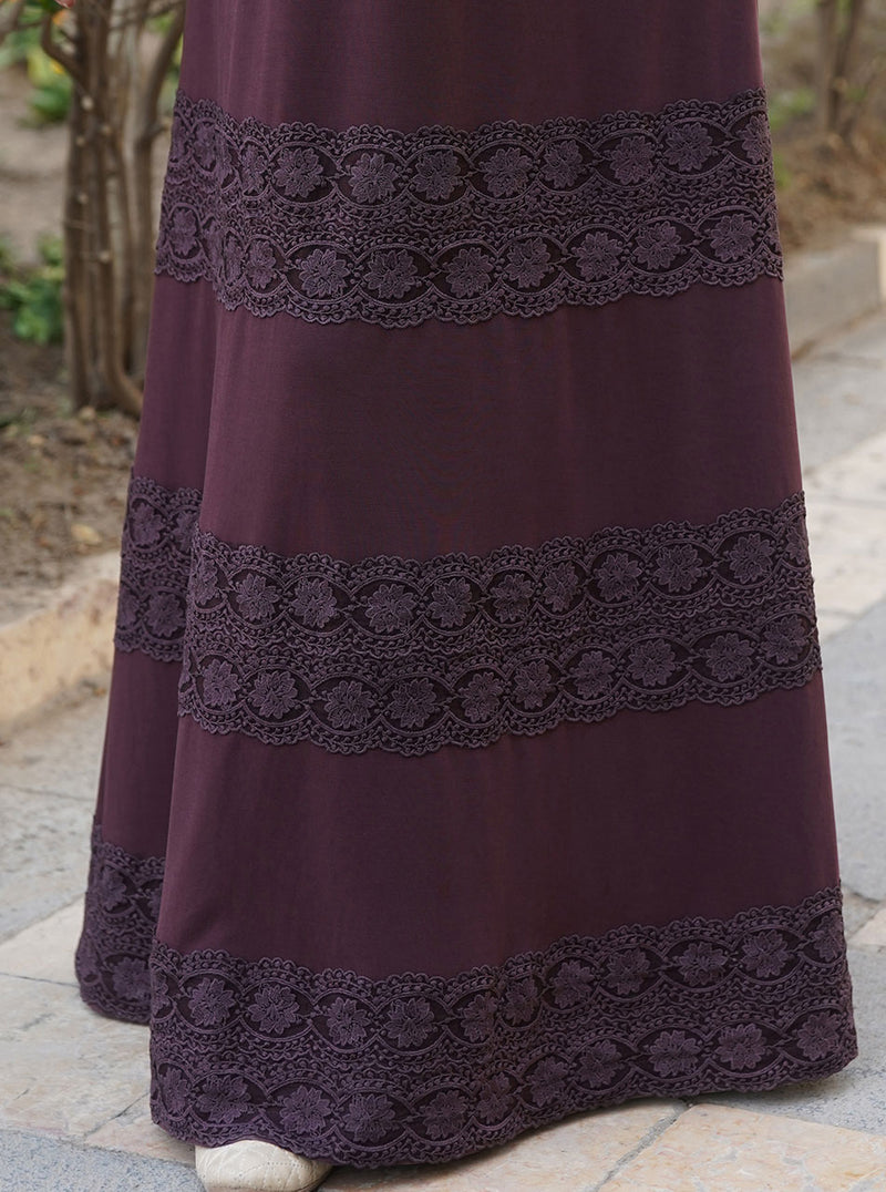 Lula Lace Trim Abaya