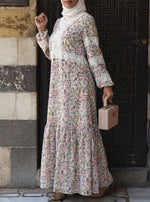 Printed Maxi Dress with Lace