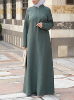 Pintucked Linen Maxi Dress