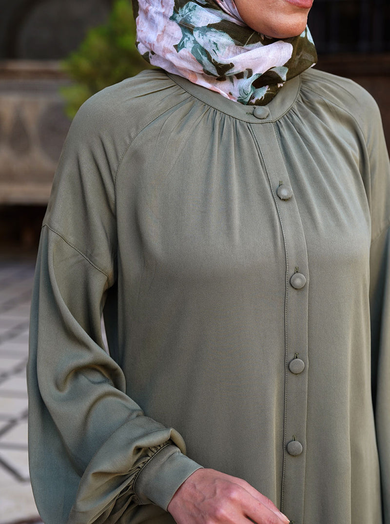 Rayon Twill Shirtdress