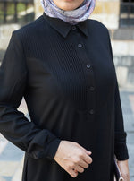 Pleated Curved Bodice Abaya