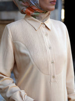 Pleated Curved Bodice Abaya