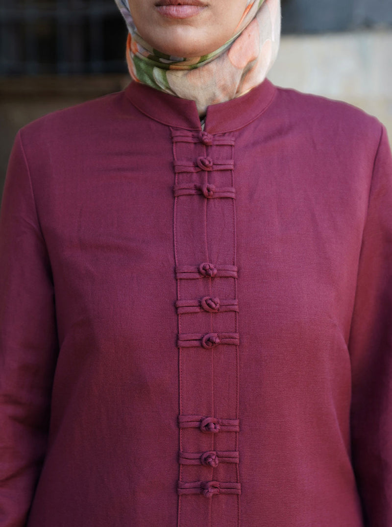 Frog Closures Open Maxi Dress