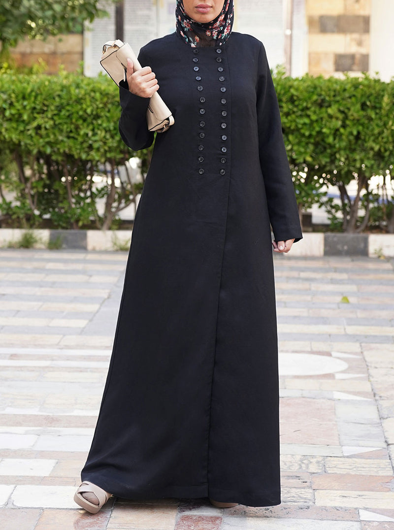 Double Buttoned Open Maxi Dress
