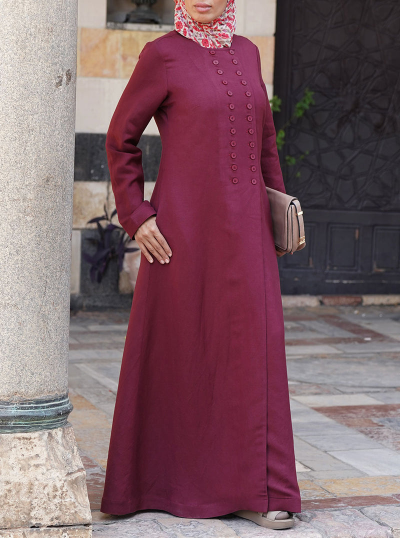 Double Buttoned Open Maxi Dress