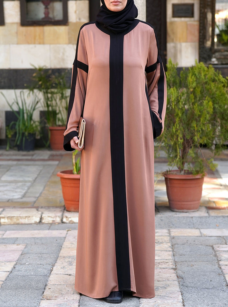 Rayon Twill Colorblock Abaya