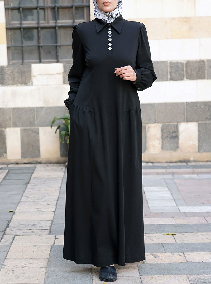 Cotton Jersey Maxi Dress with Gathering