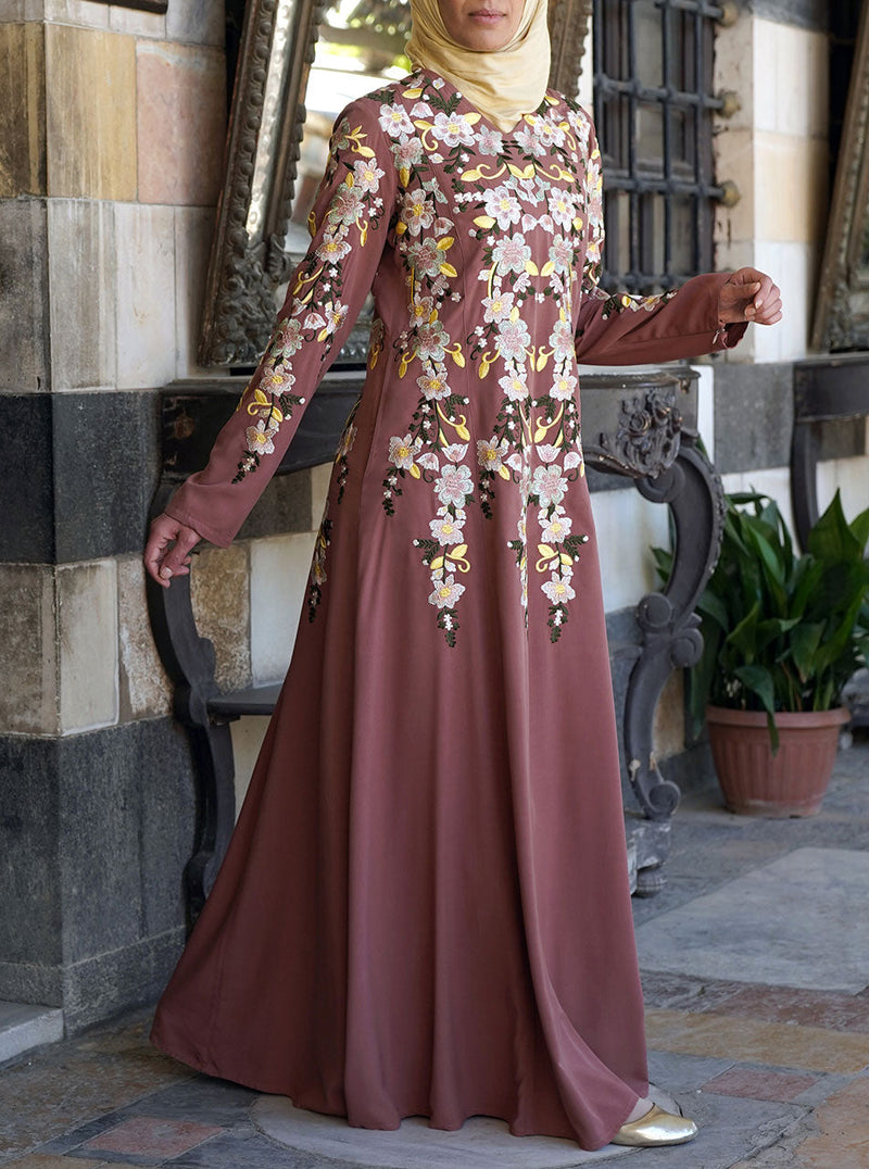 Ruqayya Embroidered Abaya Gown