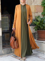 Gathered Sleeves Maxi Cardigan