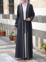 Sequined Detachable Belt Kimono