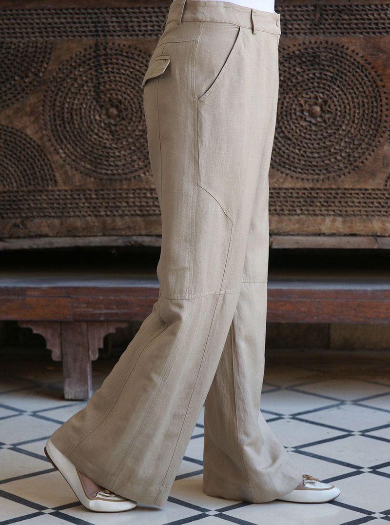 Paneled Linen Trousers