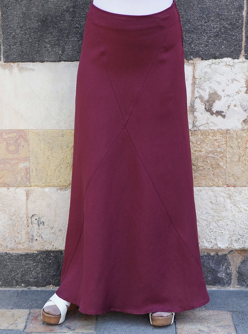 Linen Angular Paneled Skirt