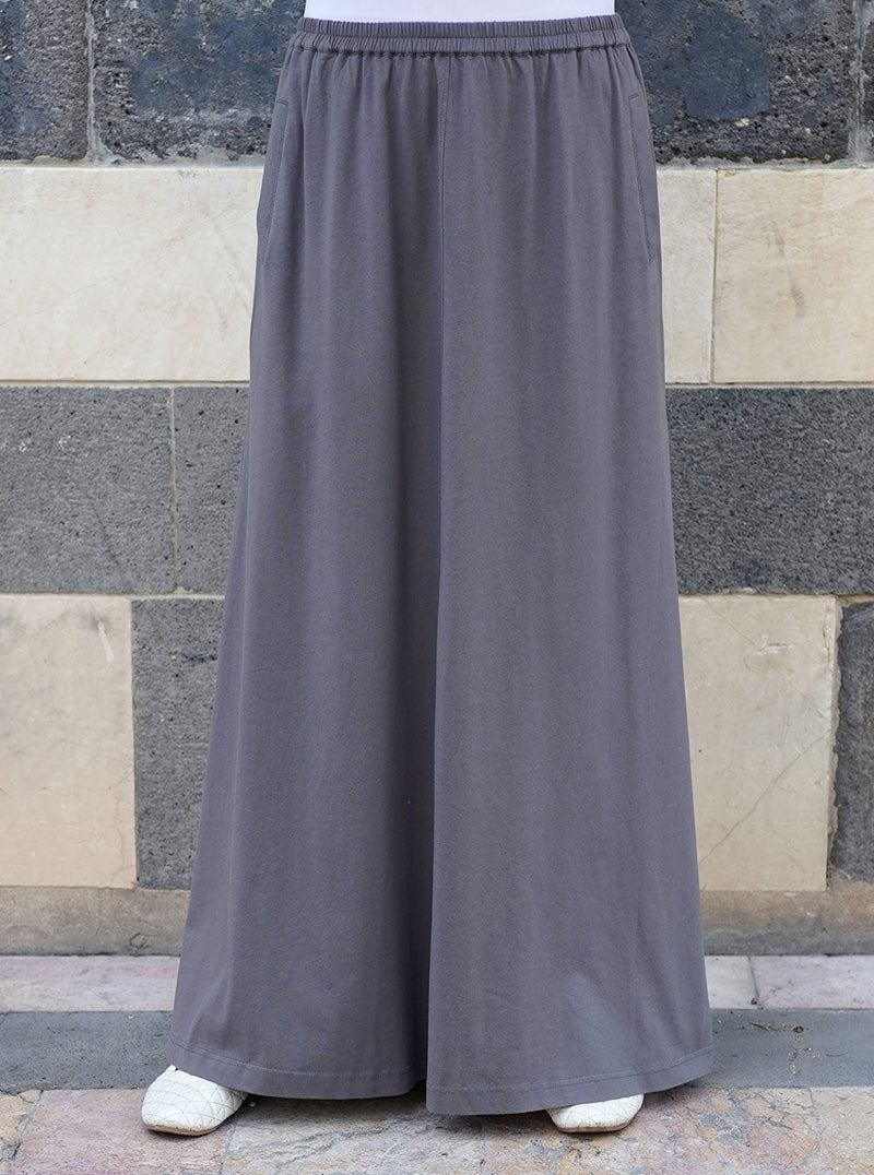 Cotton Jersey Maxi Skirt with Pockets