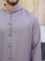 Hooded Jubba with Round Wooden Buttons