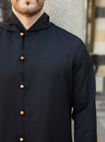 Hooded Jubba with Round Wooden Buttons