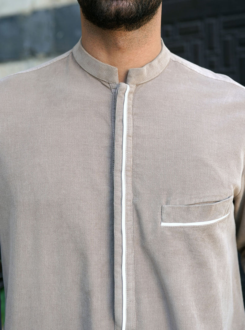 Corduroy Contrast Trim Thobe