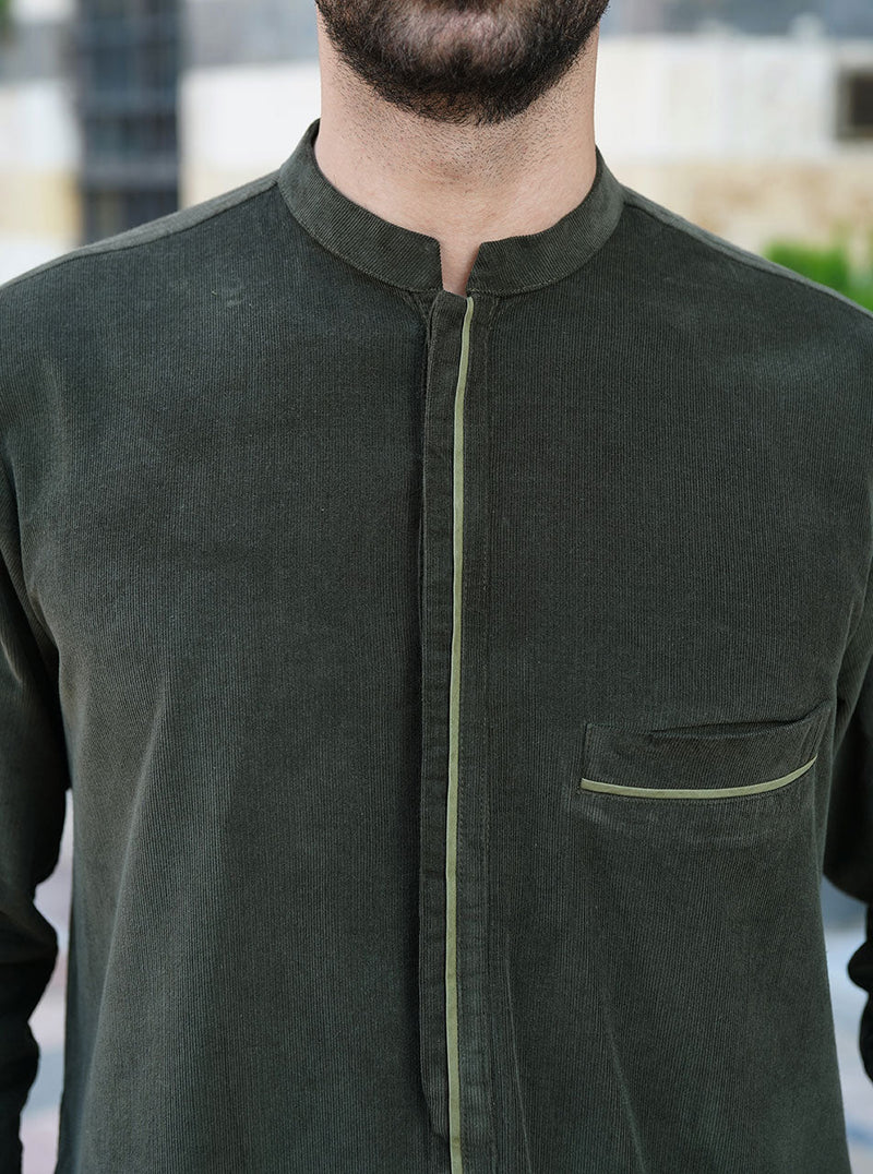 Corduroy Contrast Trim Thobe