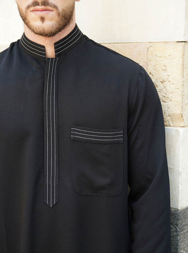 Topstitched Soft Fabric Thobe