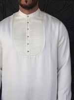 Decorative Button and Pleated Shirt