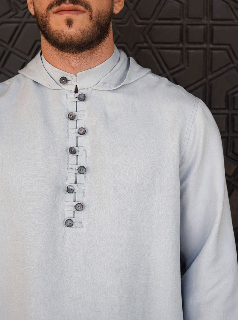 Alternating Buttons Hoodie