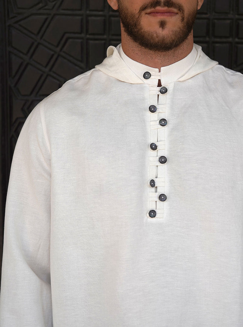 Alternating Buttons Hoodie
