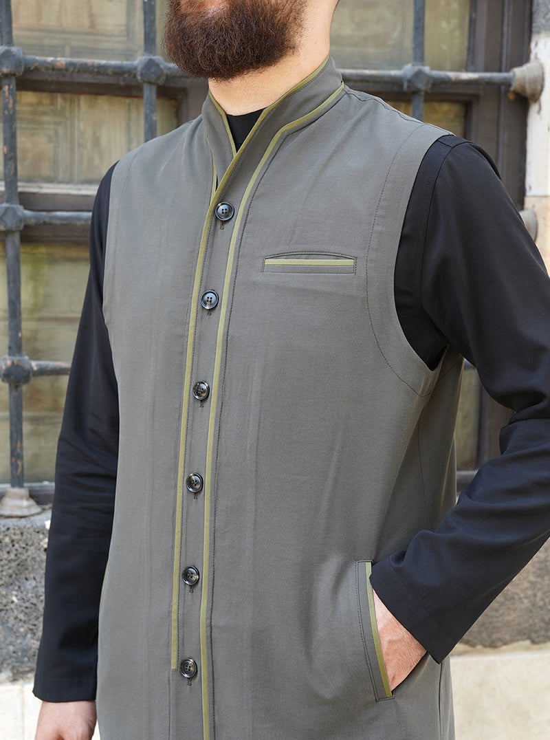 Contrast Trim Waistcoat