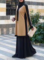 Black Contrast Jersey Tunic