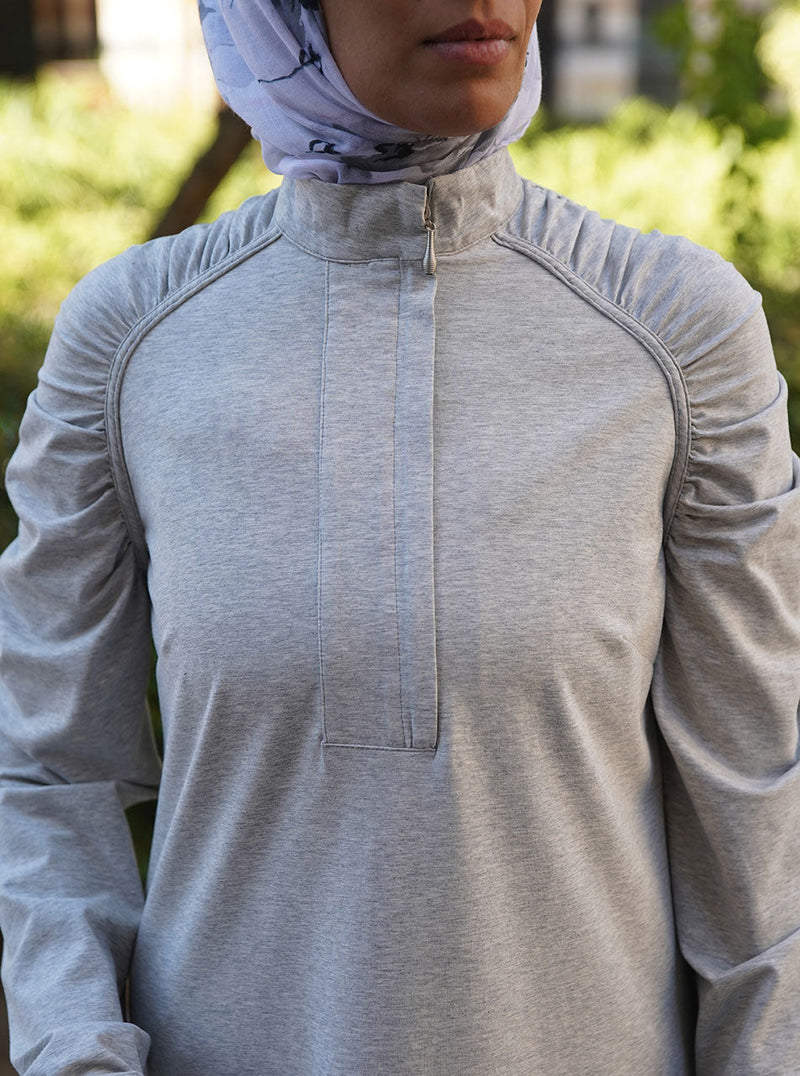 Ruched Raglan Sleeves Tunic