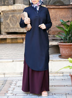 Curved Hem and Side Slits Tunic