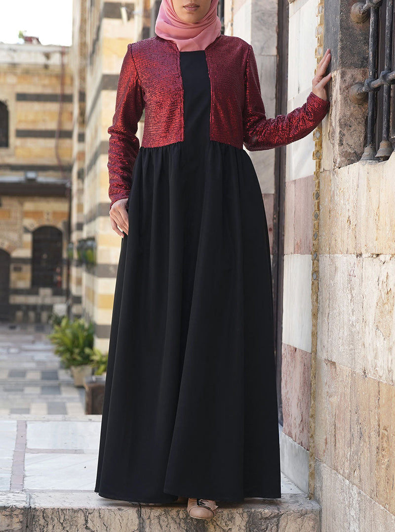 Sequin Bolero Abaya Gown