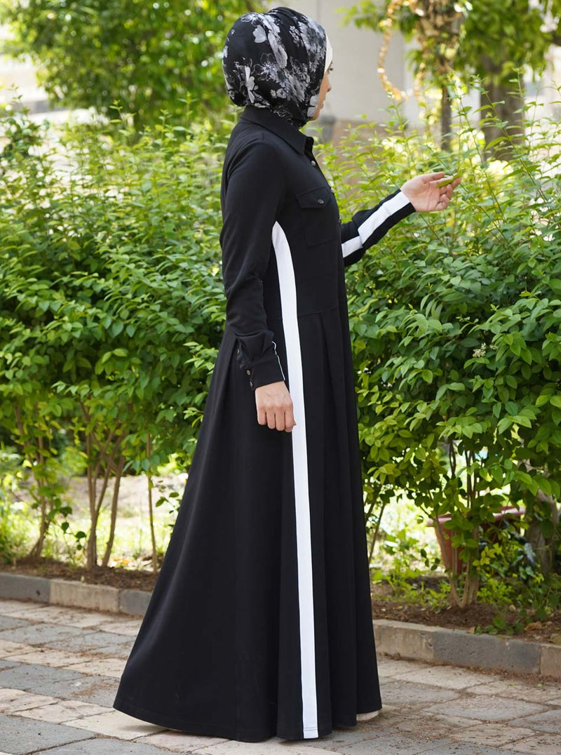 Contrast Striped Maxi Dress