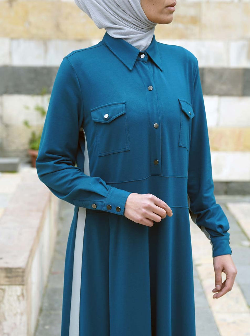 Contrast Striped Maxi Dress