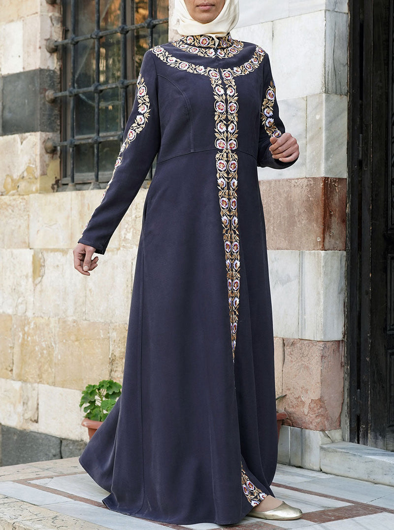 Wafa Embroidered Abaya Gown