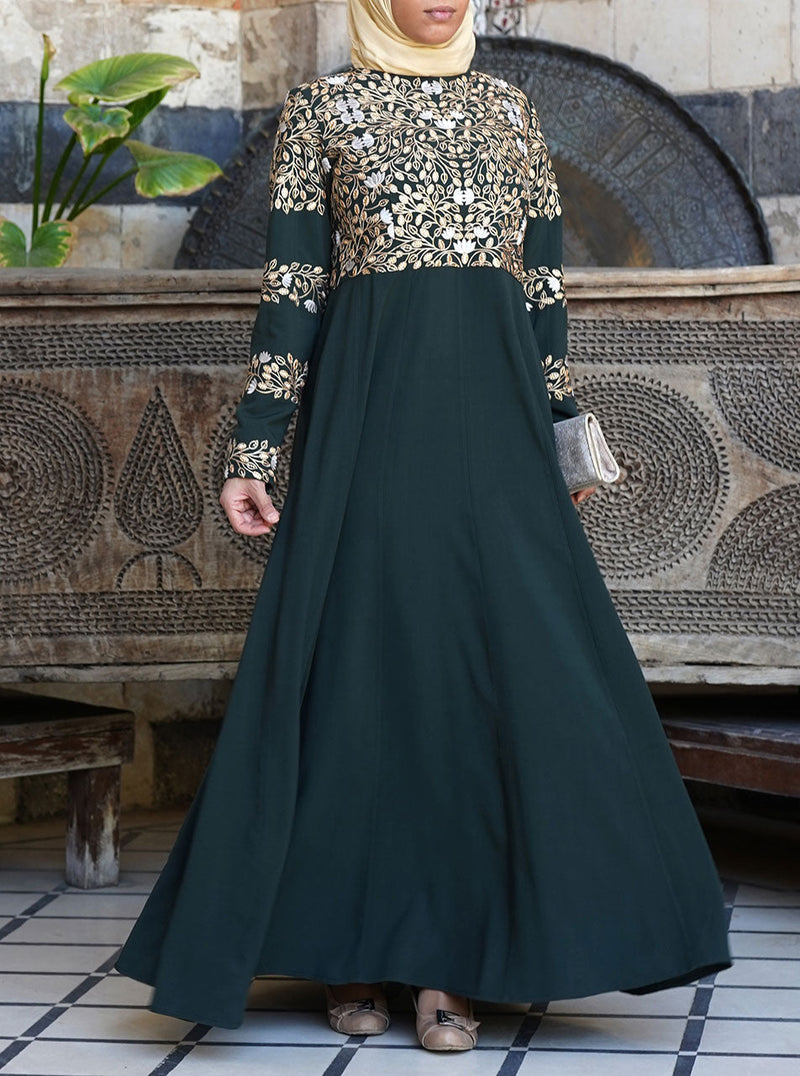 Manal Embroidered Abaya Gown