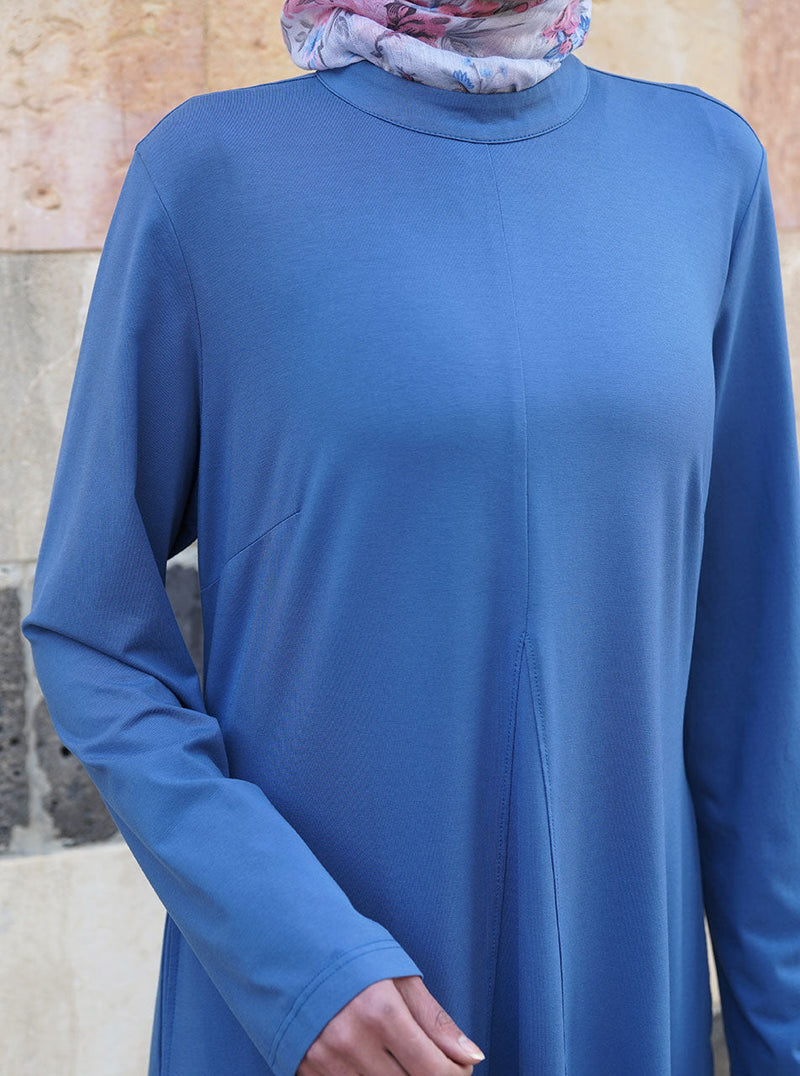 Contrast Hem Jersey Abaya